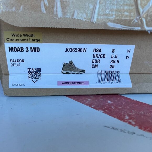 NWT Women's Size 8W Merrell Moab 3 Mid Waterproof Hiking Boots (In Box) - Picture 15 of 15